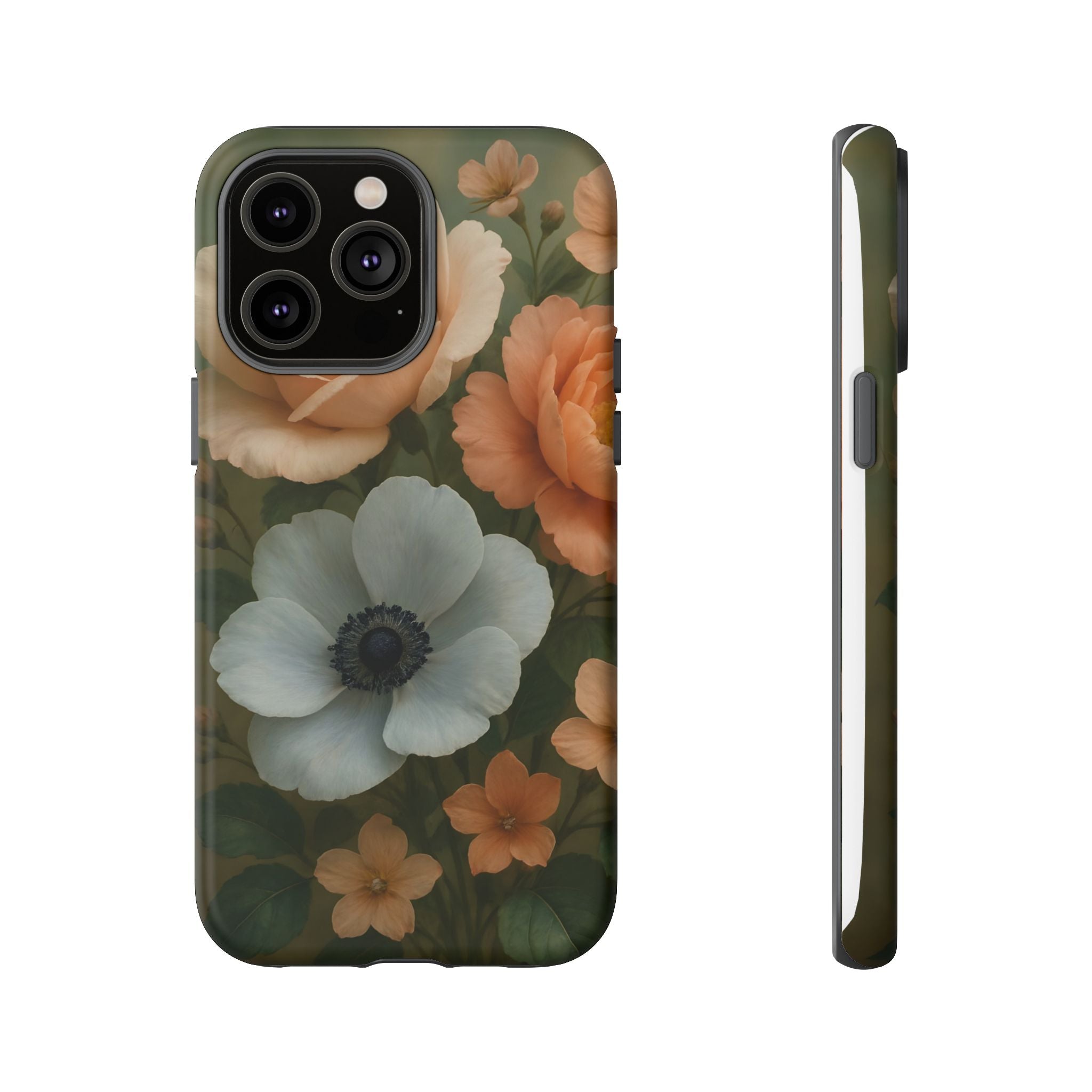 Floral Design White Cover Design, Tough Cases, Phone Cover