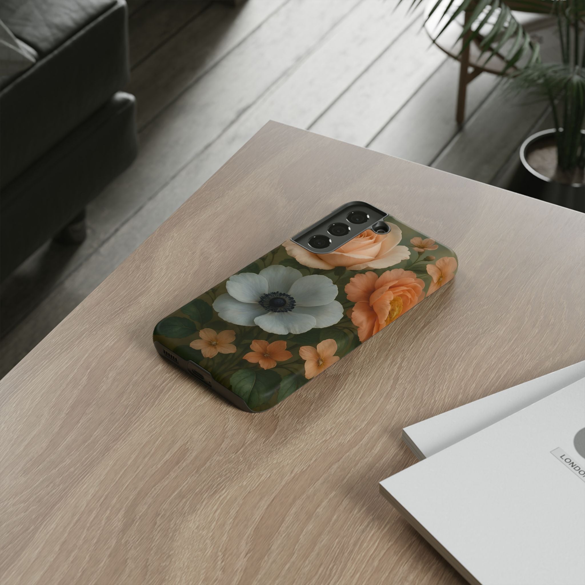 Floral Design White Cover Design, Tough Cases, Phone Cover