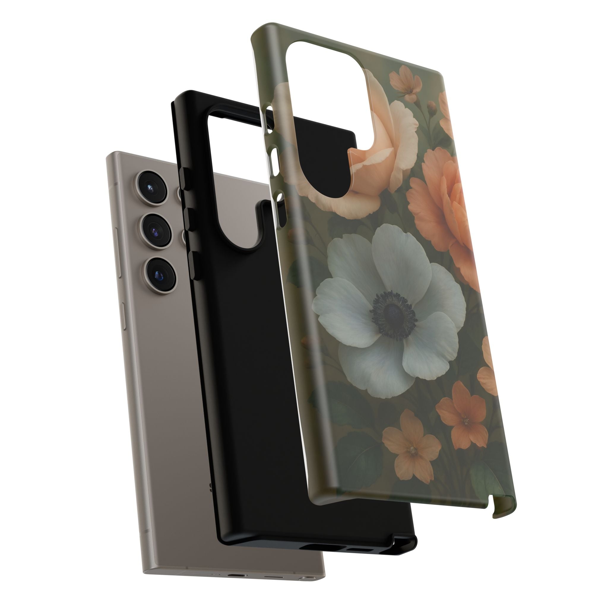 Floral Design White Cover Design, Tough Cases, Phone Cover