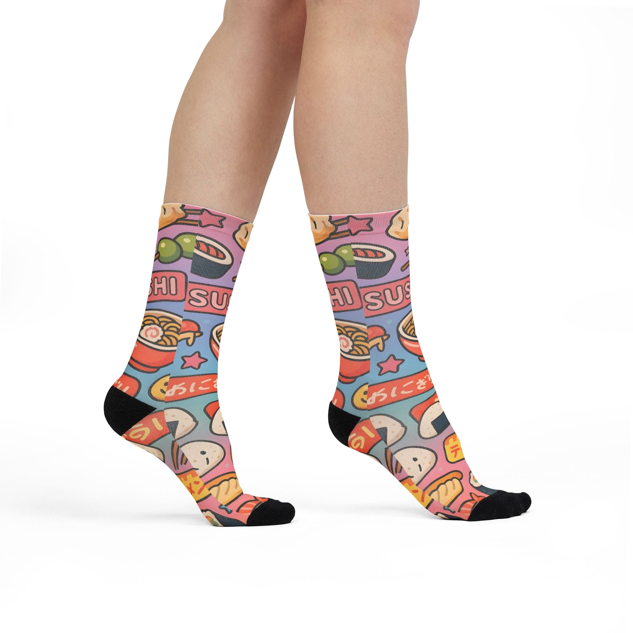 Sushi Always, Fun Funky Sublimation Crew Socks