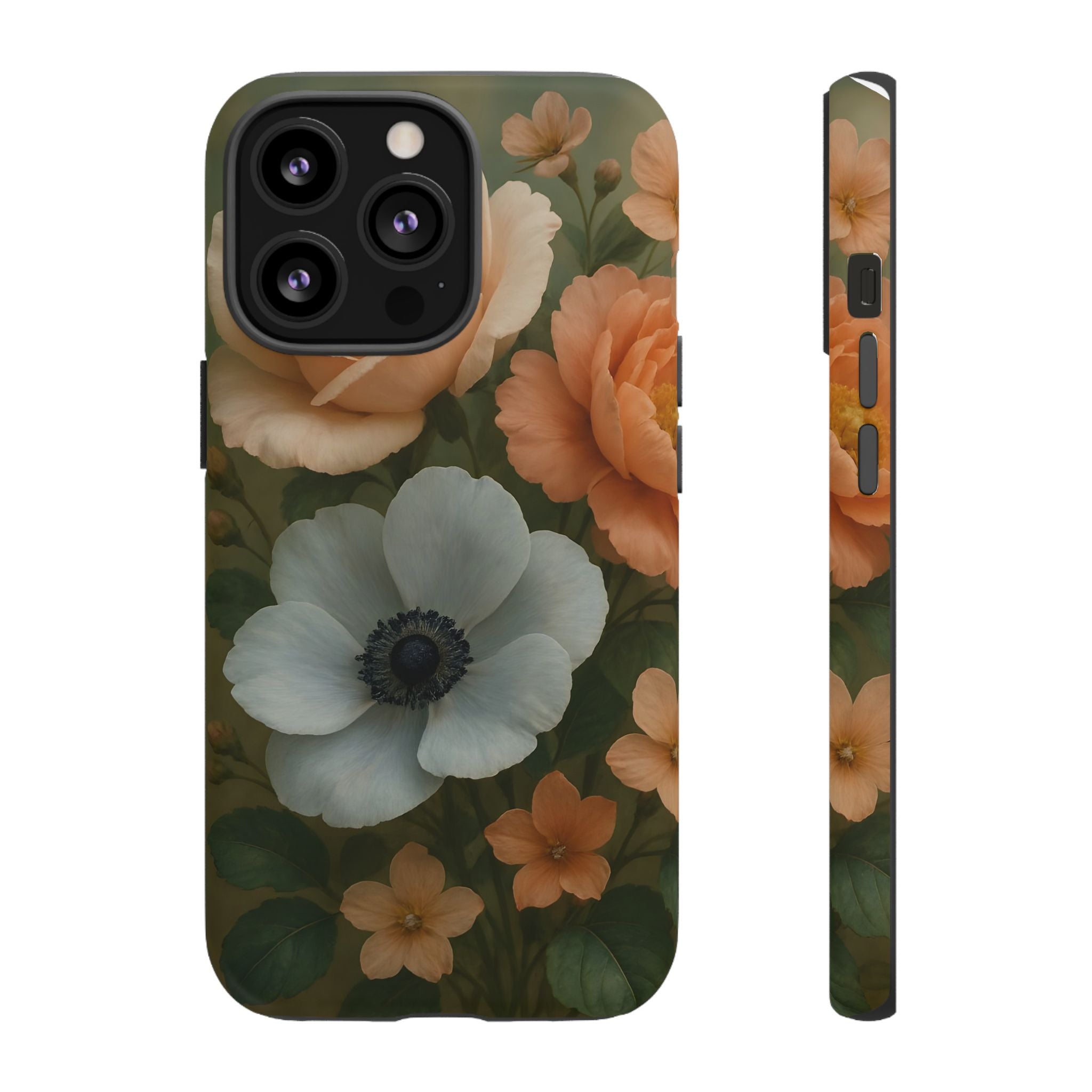 Floral Design White Cover Design, Tough Cases, Phone Cover