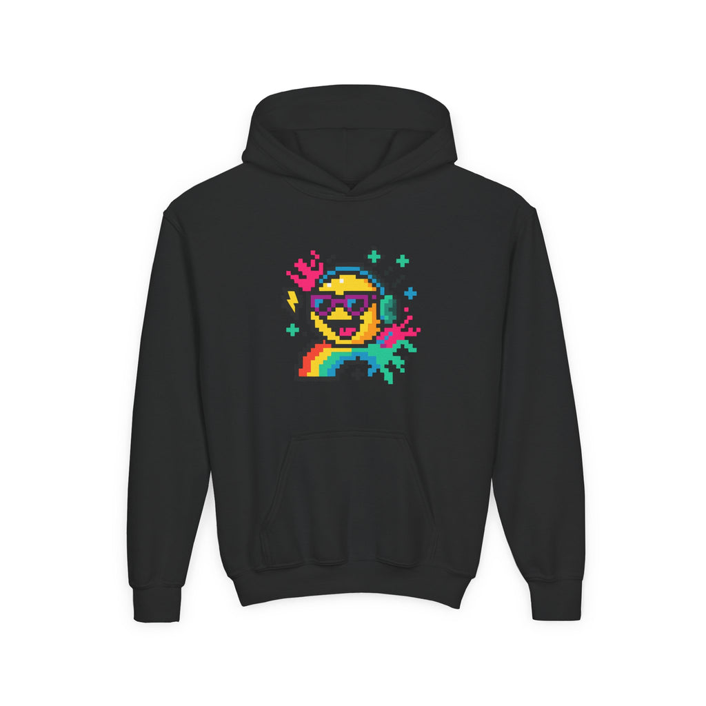 Pixel Emoji, Youth Hooded Sweatshirt, Casual Wear