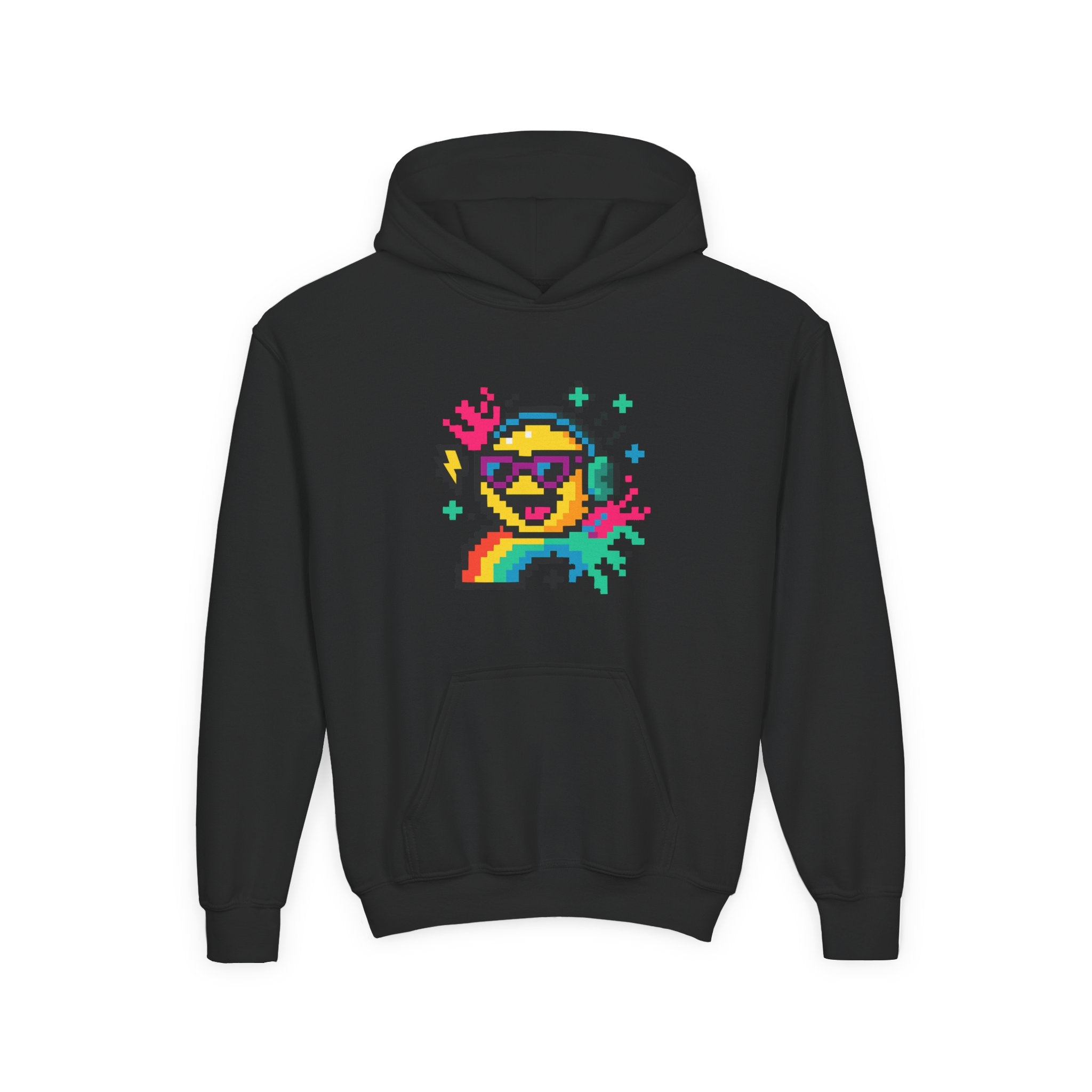 Pixel Emoji, Youth Hooded Sweatshirt, Casual Wear