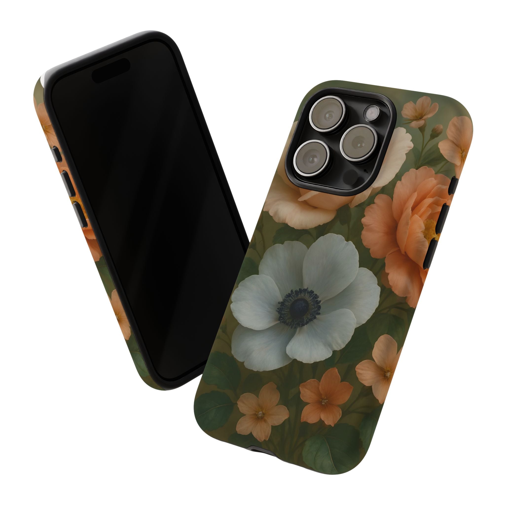 Floral Design White Cover Design, Tough Cases, Phone Cover