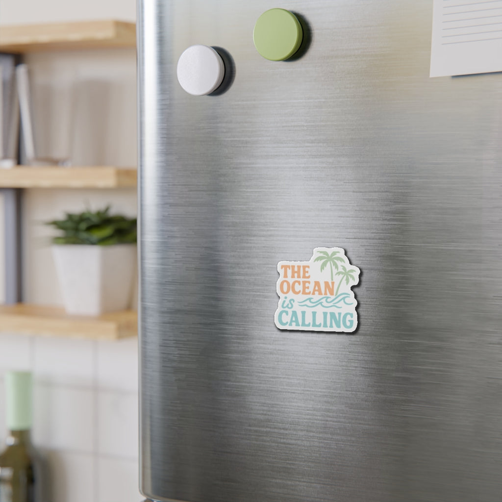Tropical Die-Cut Magnet - Ocean Vibes, Refrigerator Magnet