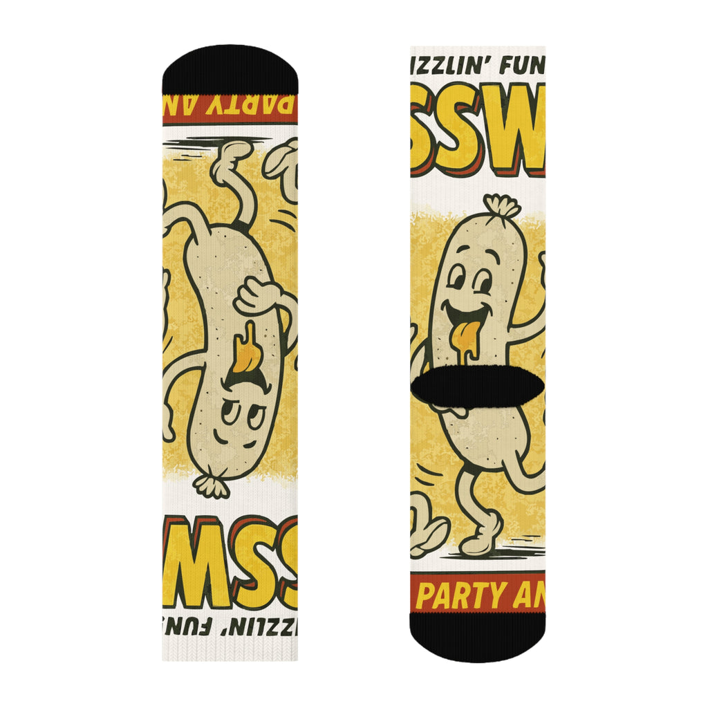 Weiner Fest Socks, Funky Design