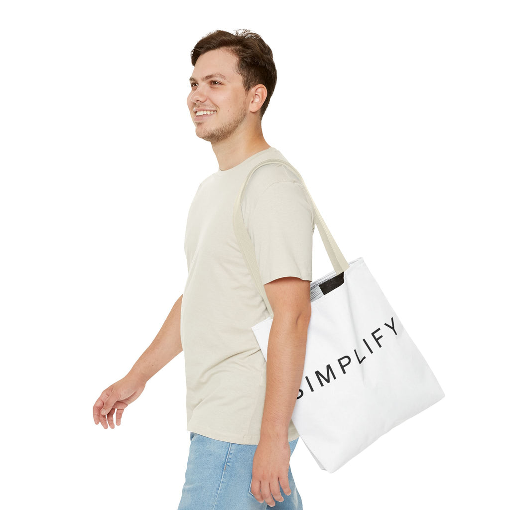 Simplify Tote Bag, Inspirational Gift, Eco-Friendly Shopping Bag