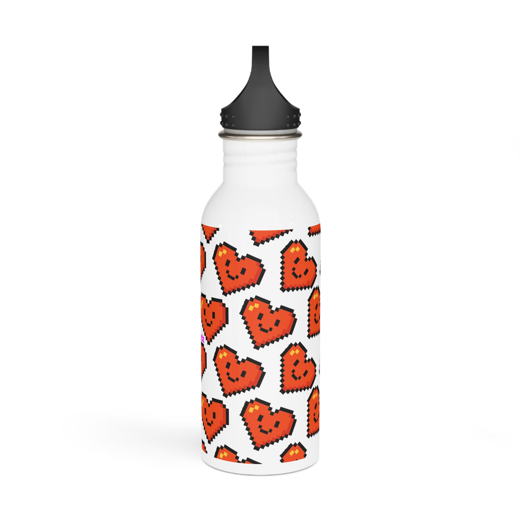 Pixel Love Hearts - Water Bottle, Reusable Sports Hydration Flask