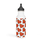 Pixel Love Hearts - Water Bottle, Reusable Sports Hydration Flask