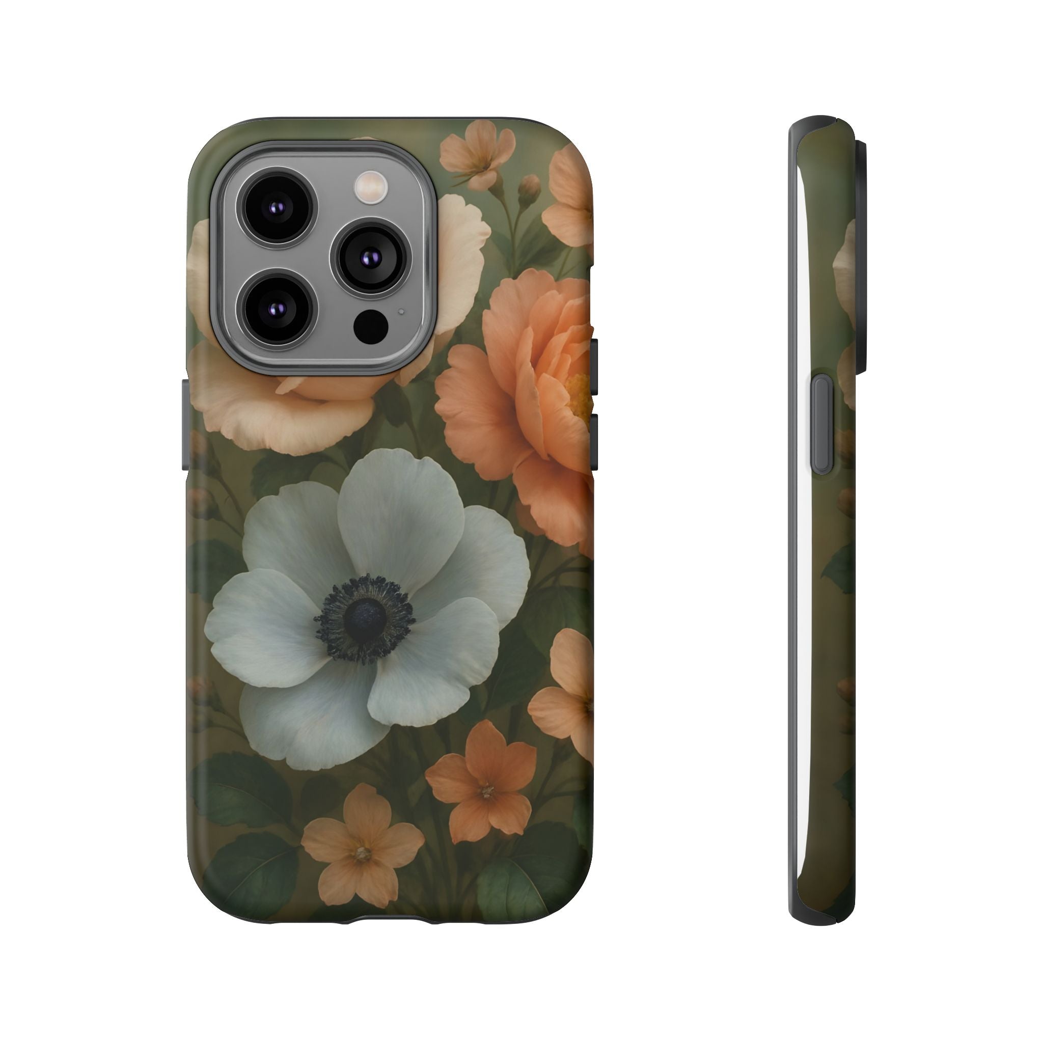 Floral Design White Cover Design, Tough Cases, Phone Cover