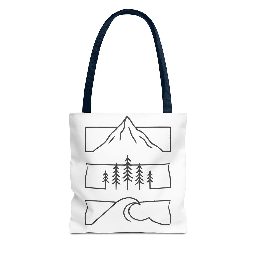 Mountain Wave Tote Bag, Inspirational Gift, Eco-Friendly Shopping Bag