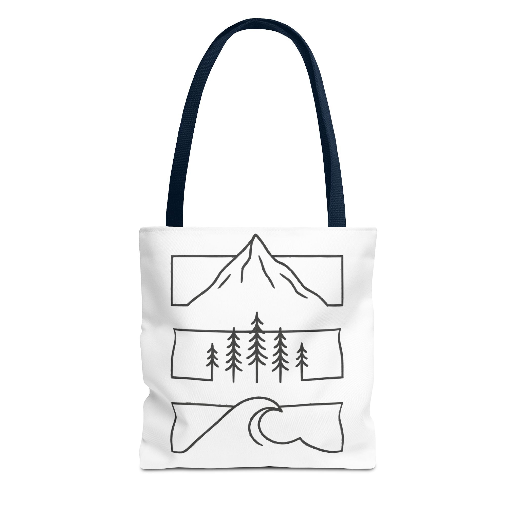 Mountain Wave Tote Bag, Inspirational Gift, Eco-Friendly Shopping Bag