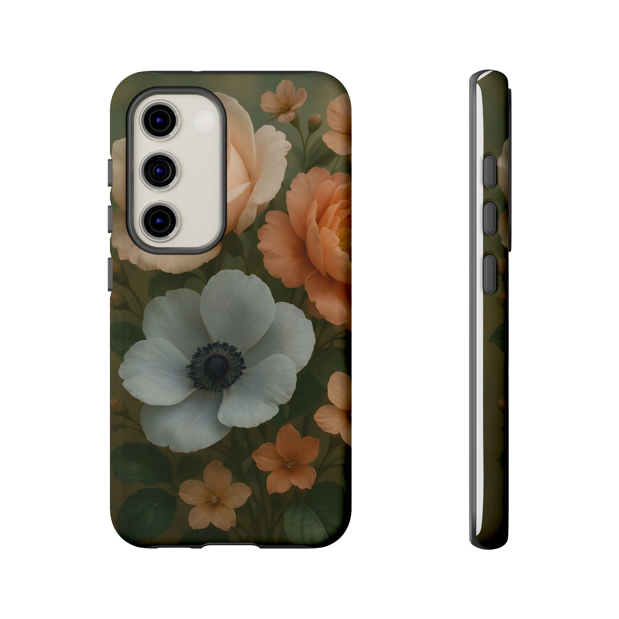 Floral Design White Cover Design, Tough Cases, Phone Cover