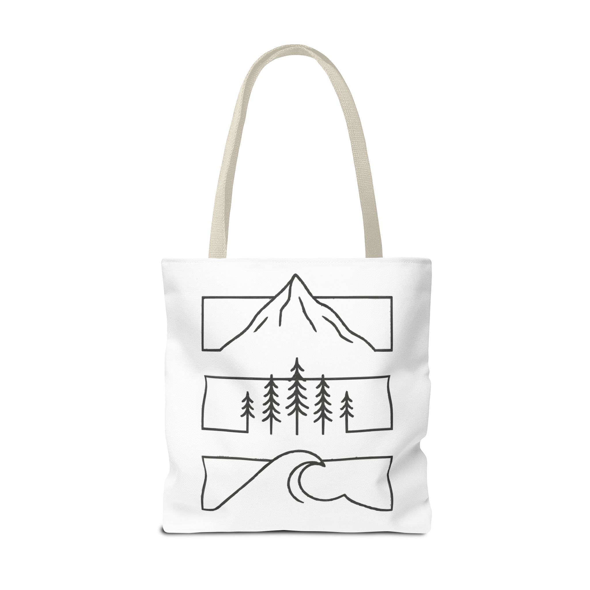 Mountain Wave Tote Bag, Inspirational Gift, Eco-Friendly Shopping Bag