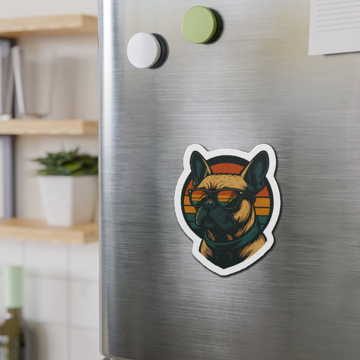 Bull Dog Sunset Die-Cut Magnets | Cute Home Decor