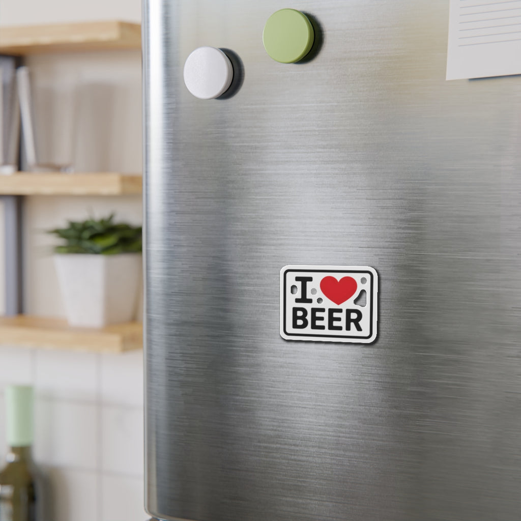 I love beer Die-Cut Magnets - Fun Home Decor, Gift for Food Lovers