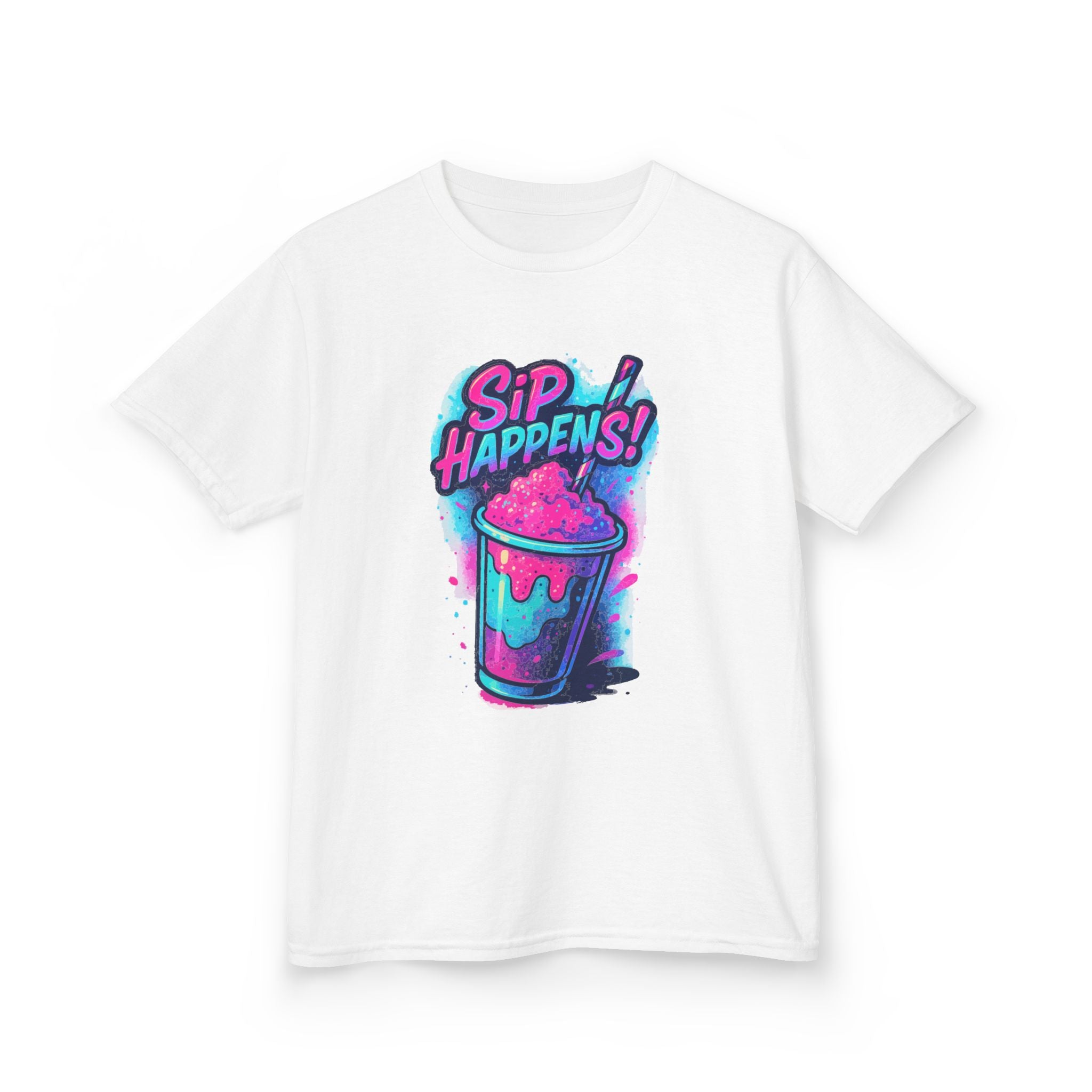 Sip Happens Kids Tee, Fun Graphic Tee, Kids Cotton T-Shirt