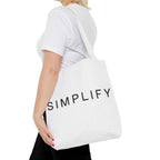 Simplify Tote Bag, Inspirational Gift, Eco-Friendly Shopping Bag