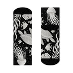 Ocean-Themed Crew Socks, Jellyfish Design