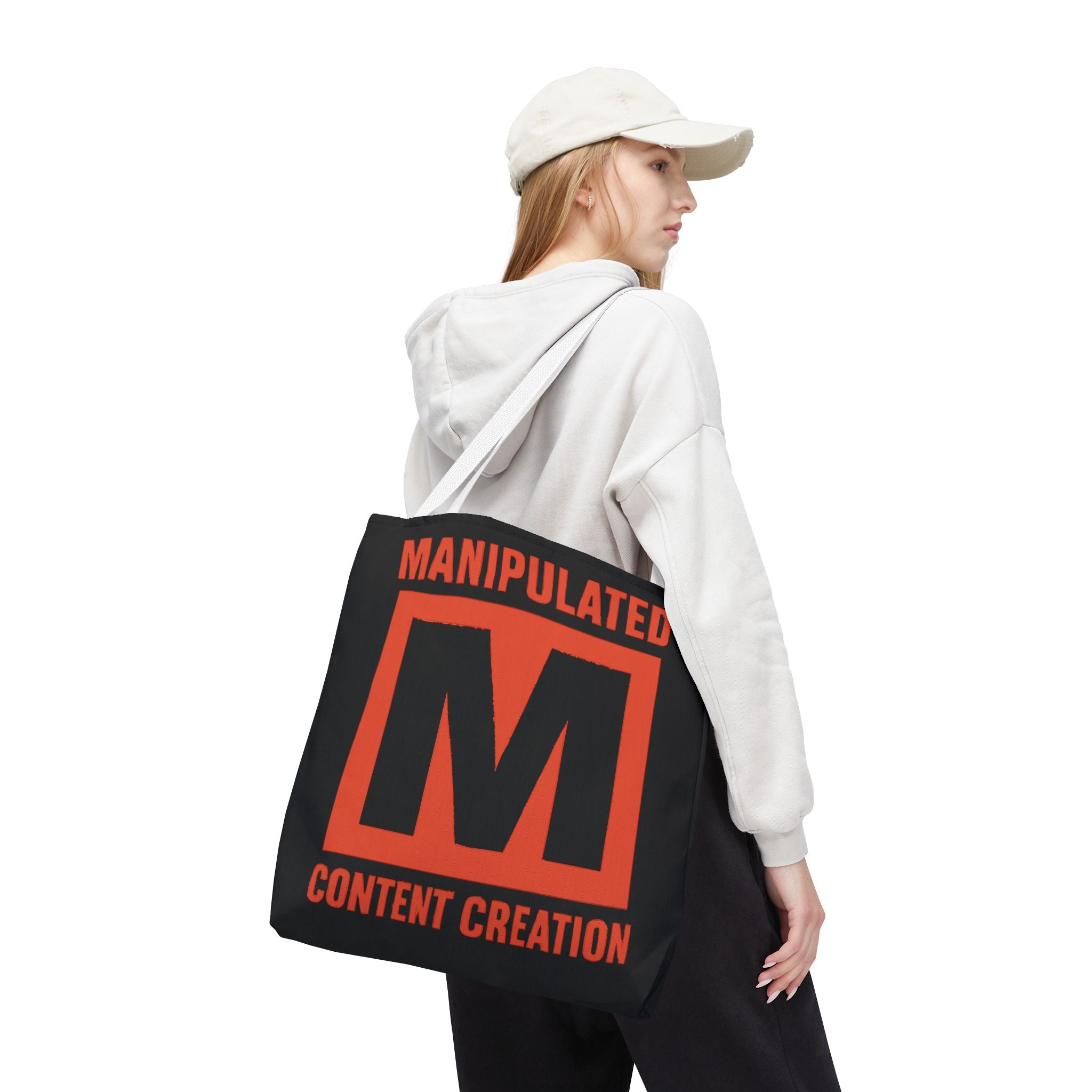 Manipulated Content Tote Bag, Inspirational Gift, Eco-Friendly Shopping Bag
