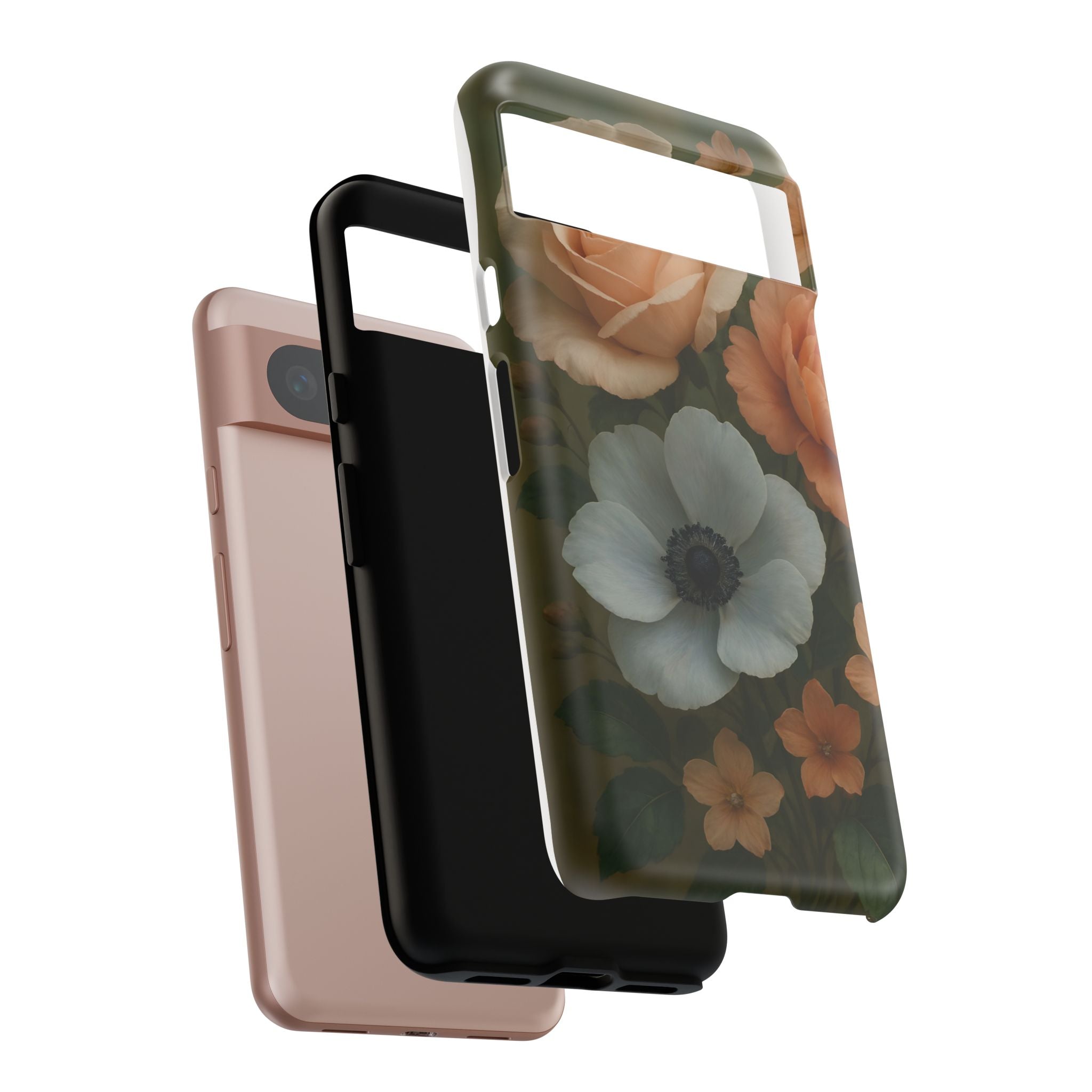 Floral Design White Cover Design, Tough Cases, Phone Cover