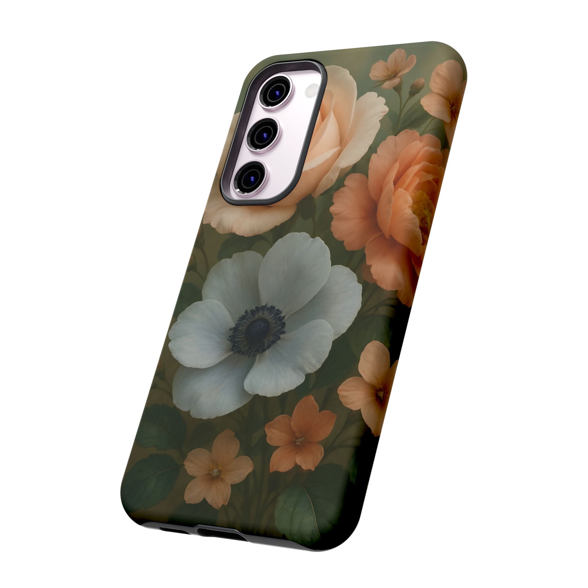 Floral Design White Cover Design, Tough Cases, Phone Cover