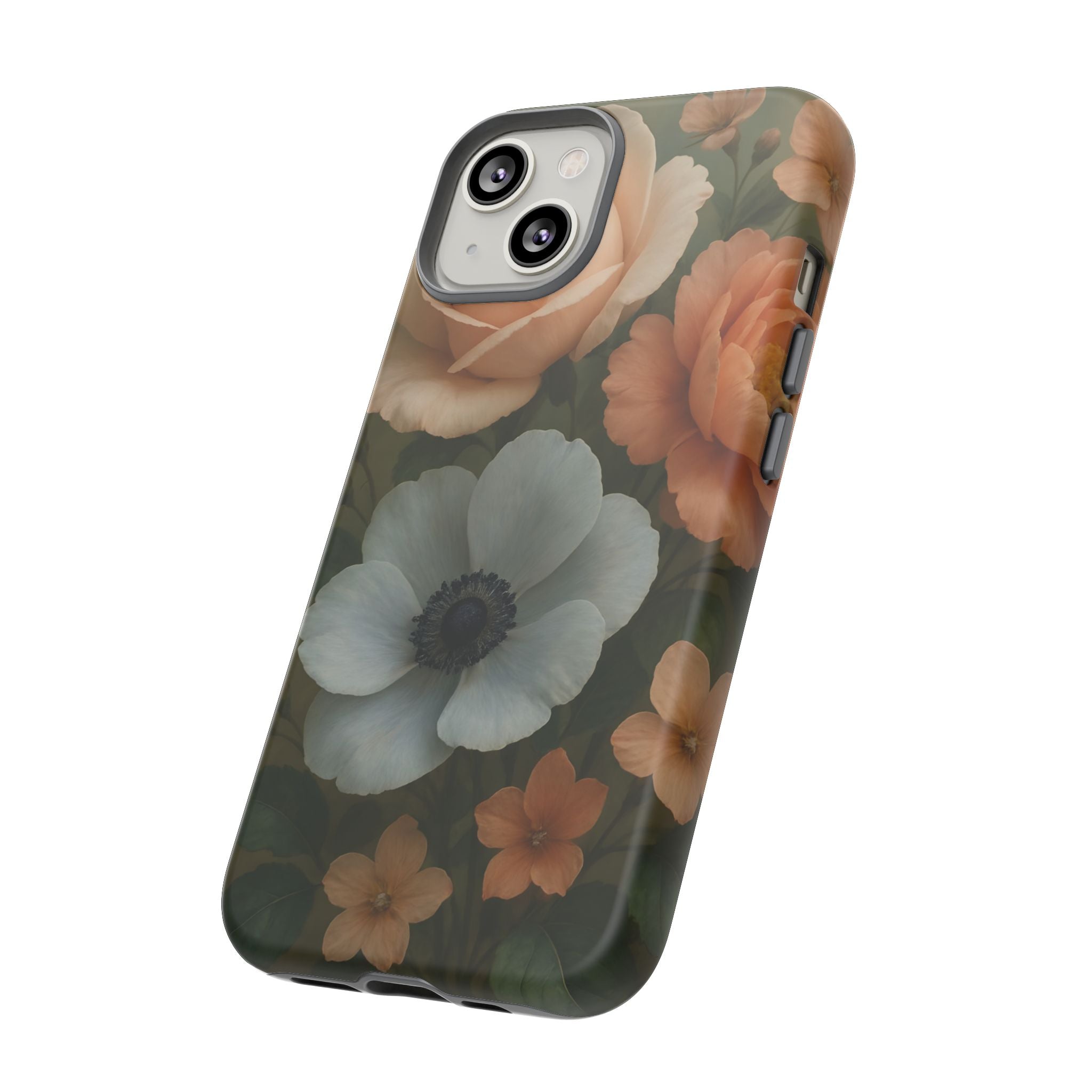 Floral Design White Cover Design, Tough Cases, Phone Cover