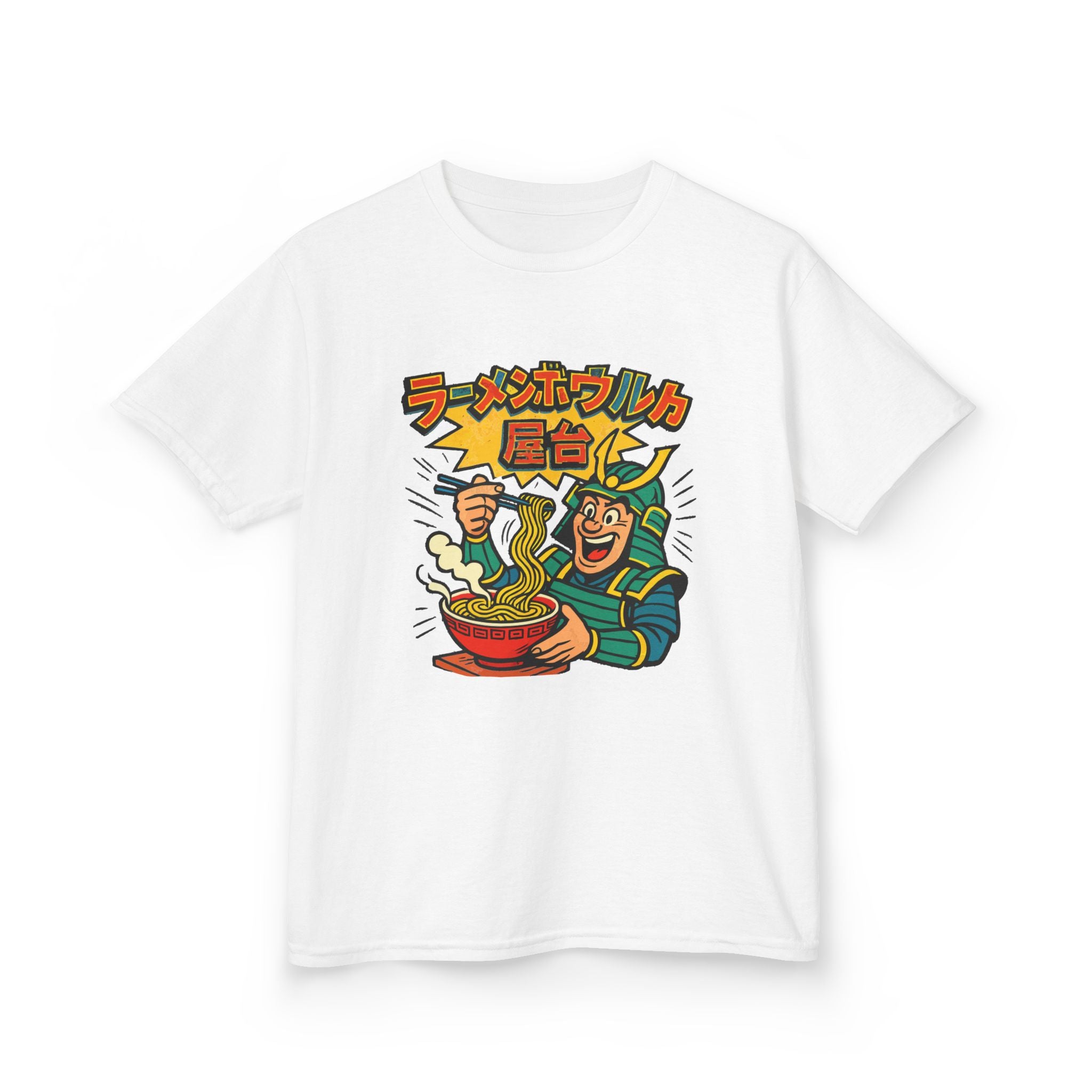 Cartoon Ramen Bowel Street Food Kids Tee, Fun Graphic Tee, Kids Cotton T-Shirt