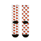 Pixel Love Heart White Sublimation Crew Socks