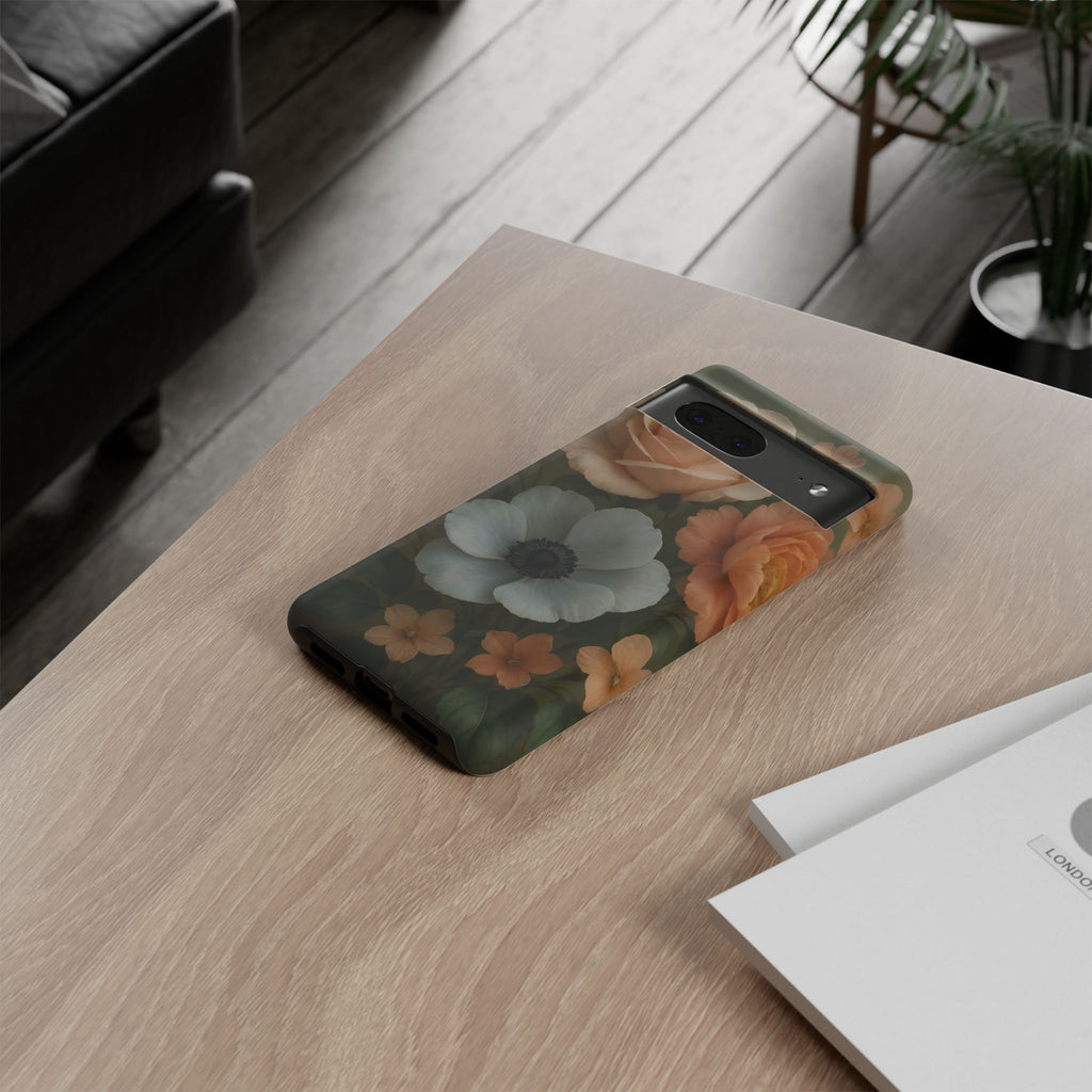 Floral Design White Cover Design, Tough Cases, Phone Cover