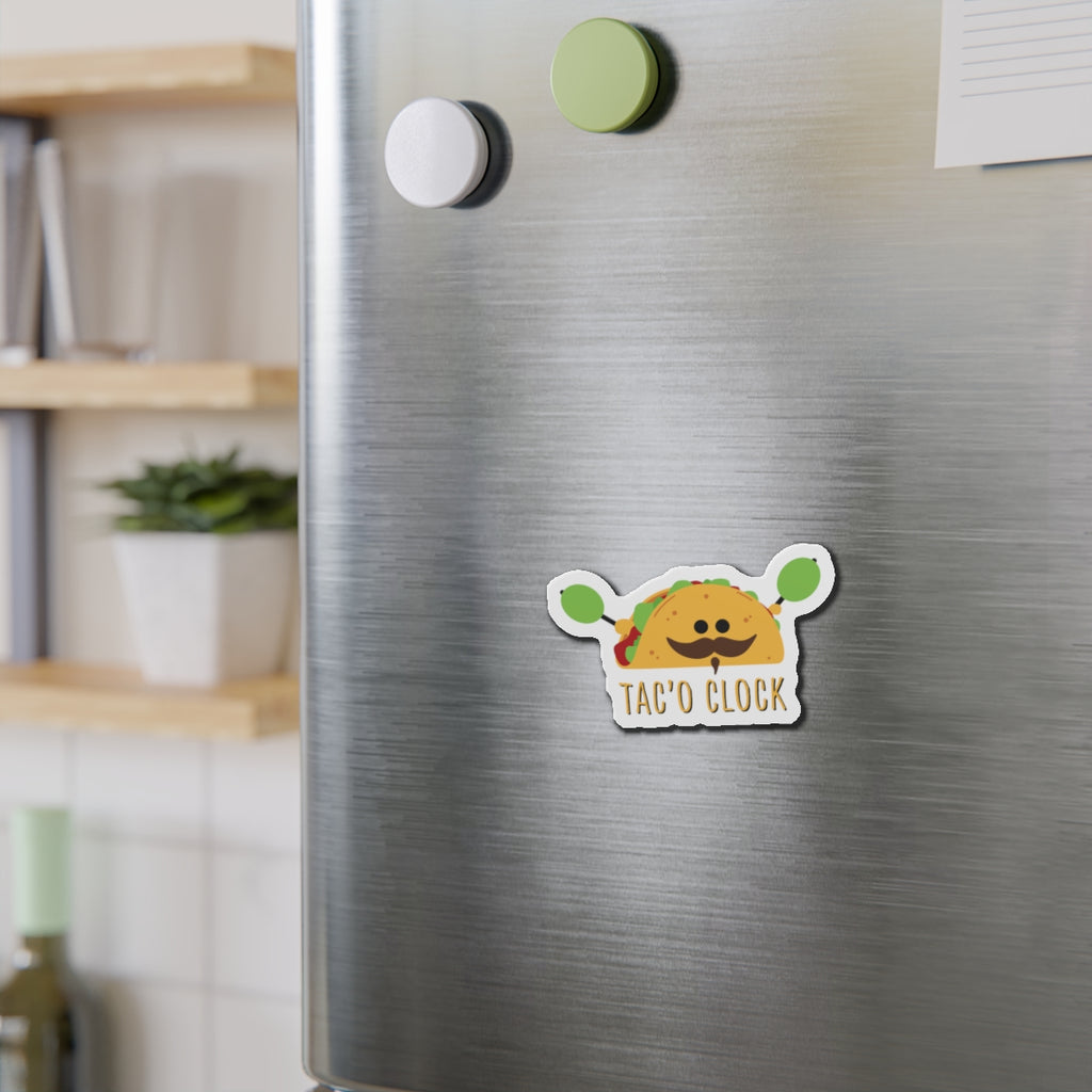 Cute Taco Clock Die-Cut Magnets, Foodie Magnet