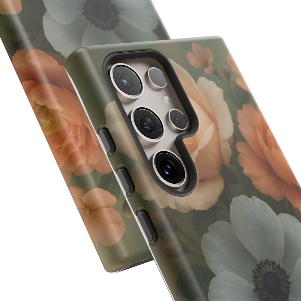Floral Design White Cover Design, Tough Cases, Phone Cover