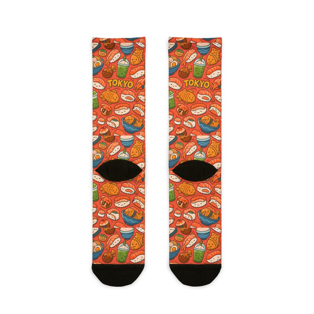 Tokyo Foodie Fan, Fun Funky Sublimation Crew Socks