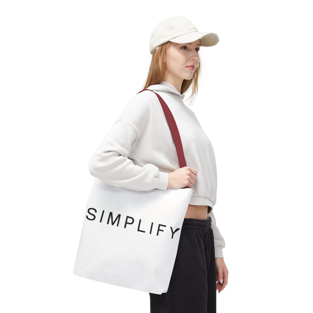 Simplify Tote Bag, Inspirational Gift, Eco-Friendly Shopping Bag