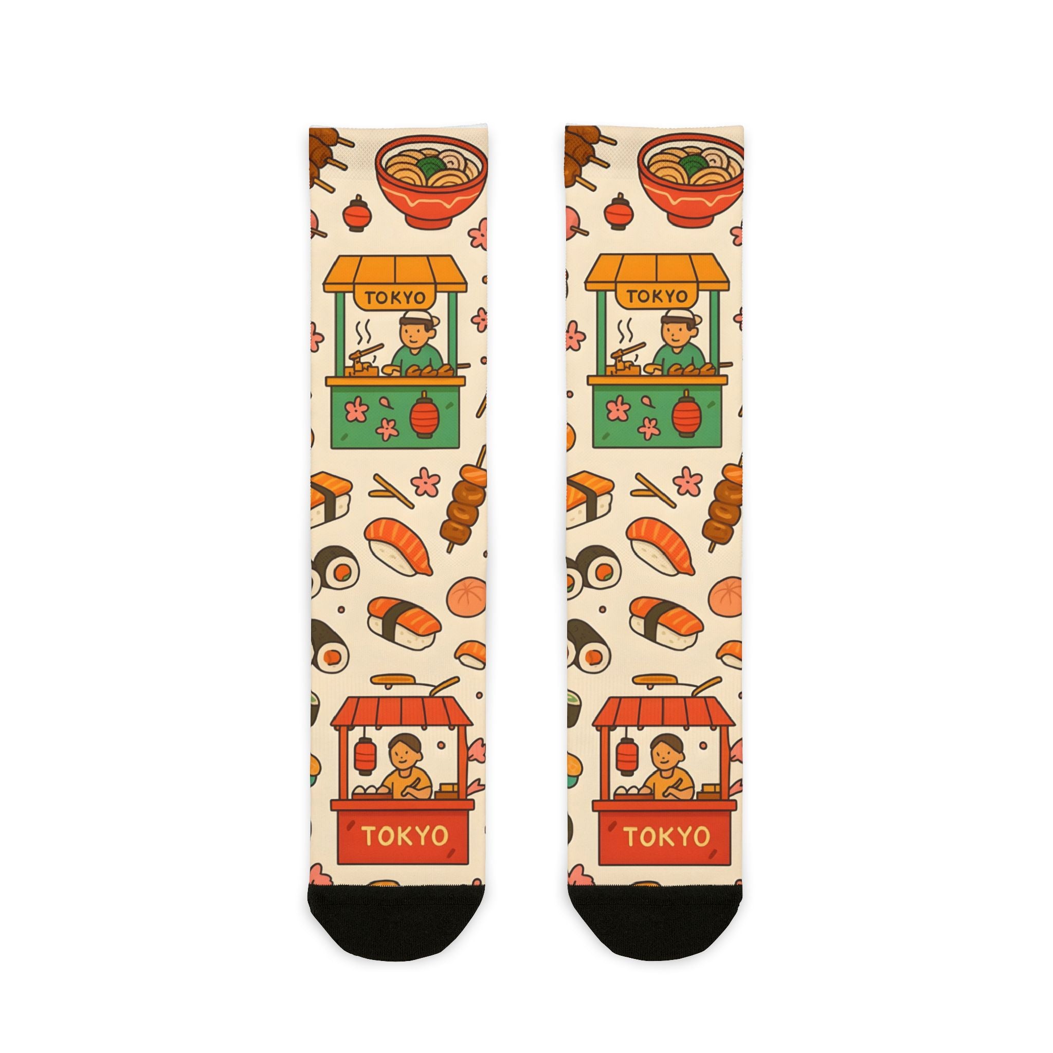 Tokyo Sushi, Fun Funky Sublimation Crew Socks