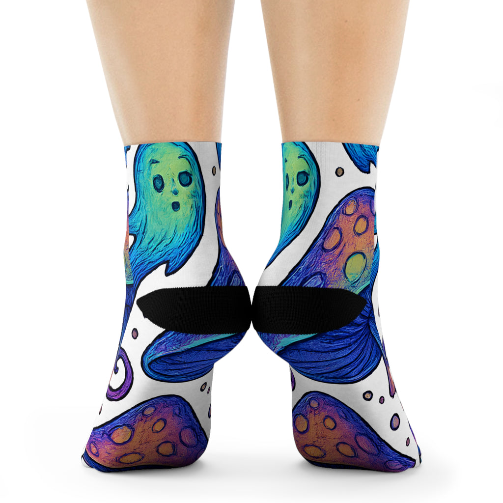 Spooky Mushroom Socks, Funky Design