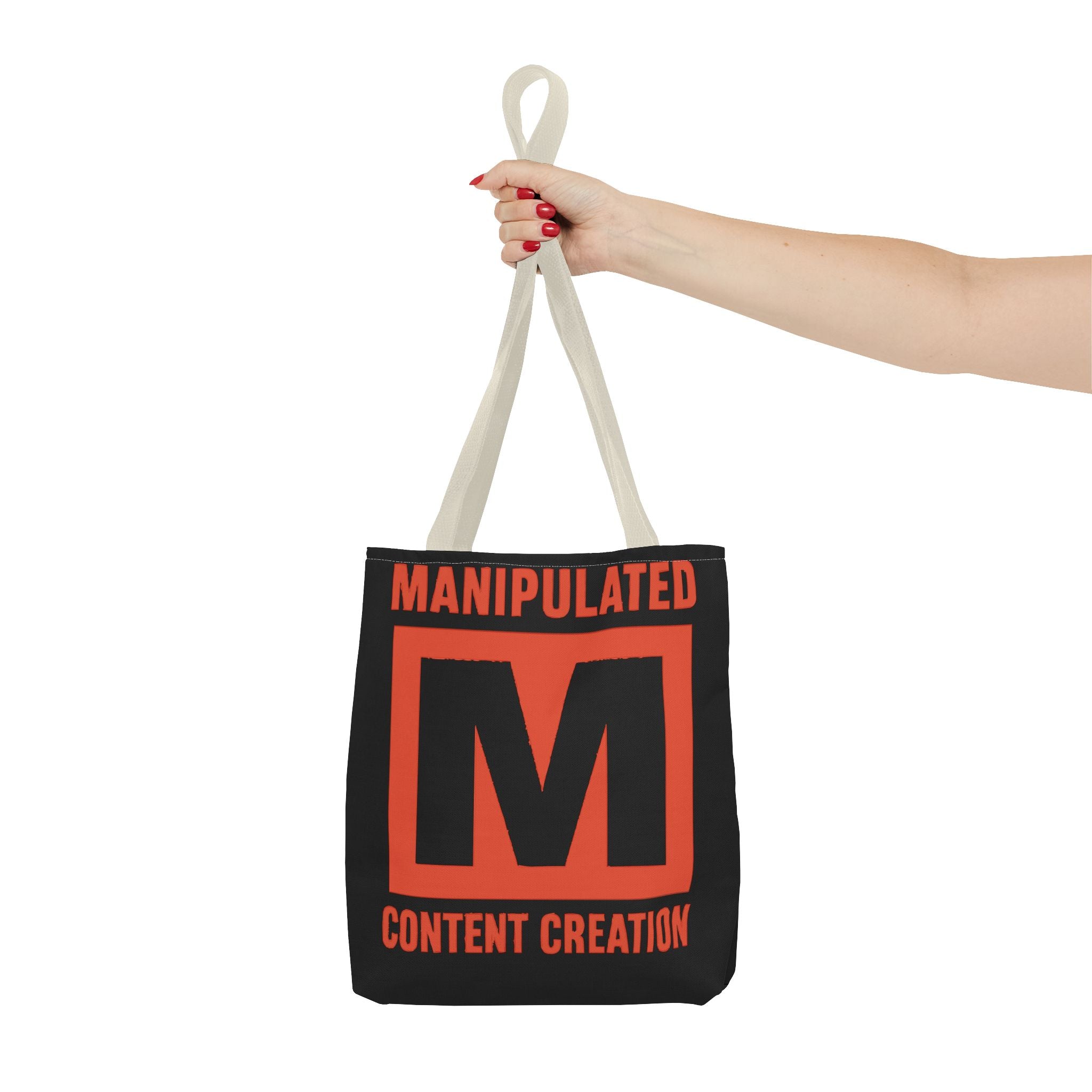 Manipulated Content Tote Bag, Inspirational Gift, Eco-Friendly Shopping Bag