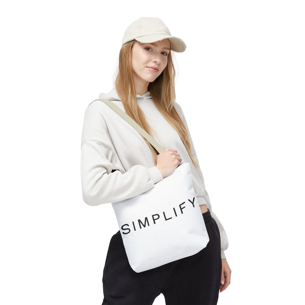 Simplify Tote Bag, Inspirational Gift, Eco-Friendly Shopping Bag