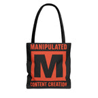 Manipulated Content Tote Bag, Inspirational Gift, Eco-Friendly Shopping Bag
