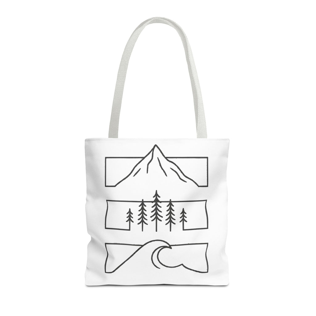Mountain Wave Tote Bag, Inspirational Gift, Eco-Friendly Shopping Bag
