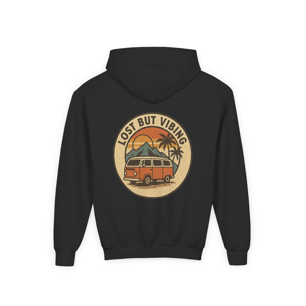 Lost but Vibing, Youth Hooded Sweatshirt, Casual Wear