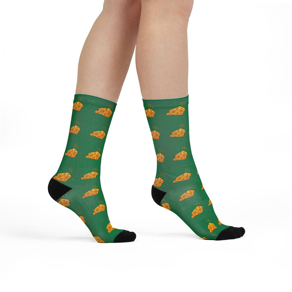 Smelly Cheese, Fun Funky Sublimation Crew Socks