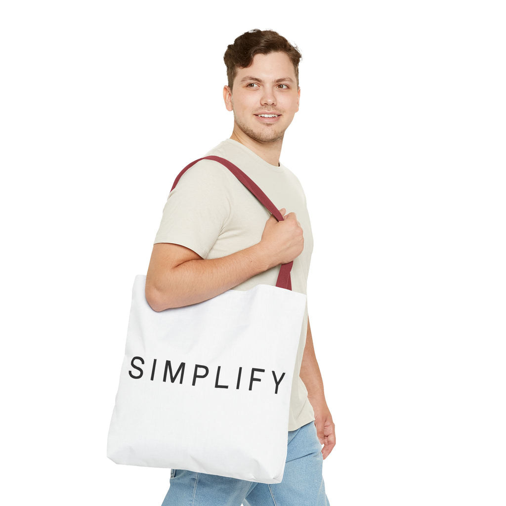 Simplify Tote Bag, Inspirational Gift, Eco-Friendly Shopping Bag