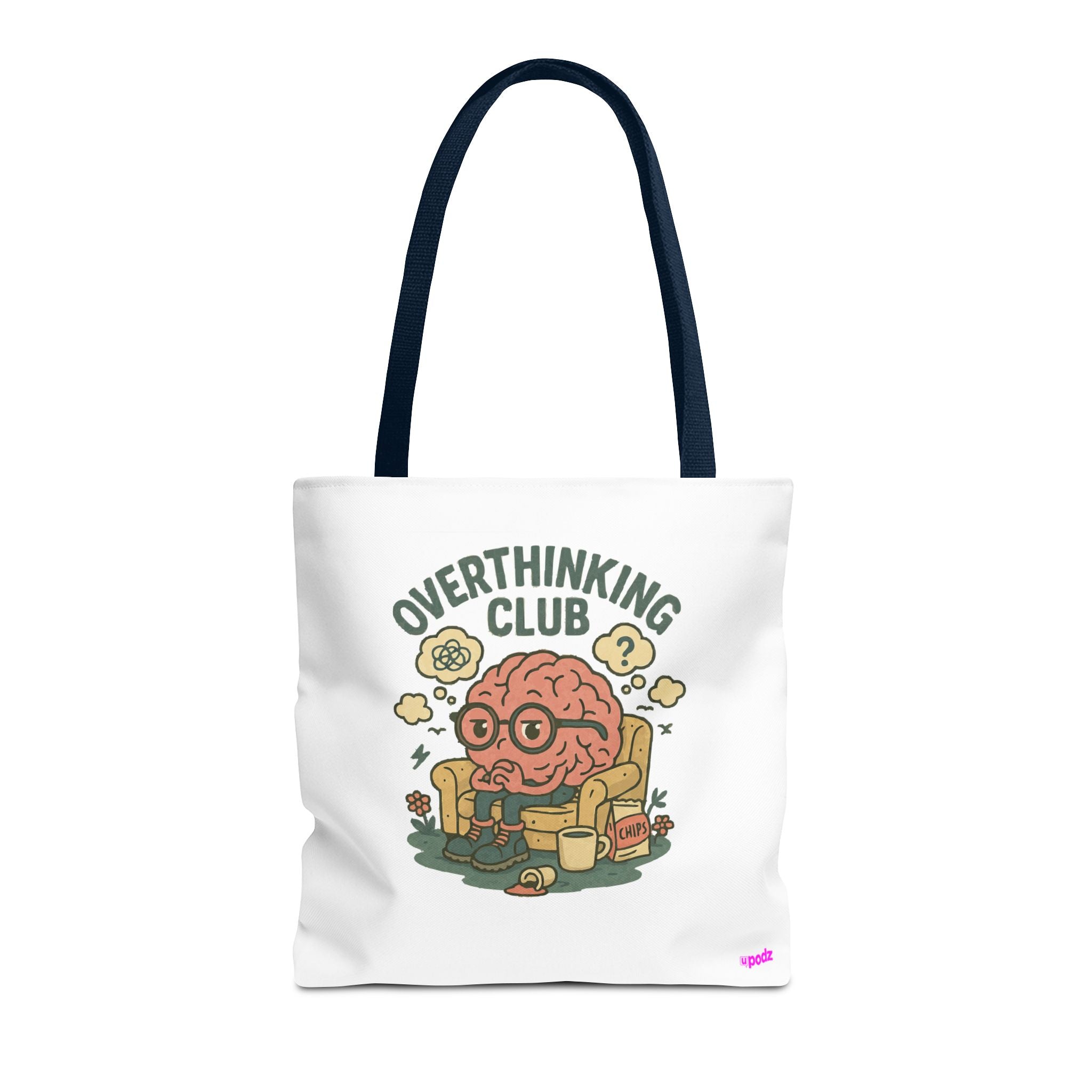Overthinking Brain Quirky Design, Fun Bag