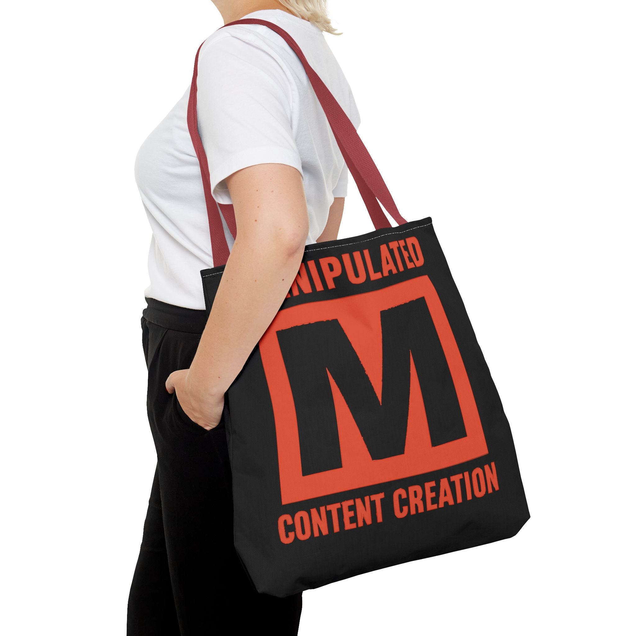 Manipulated Content Tote Bag, Inspirational Gift, Eco-Friendly Shopping Bag
