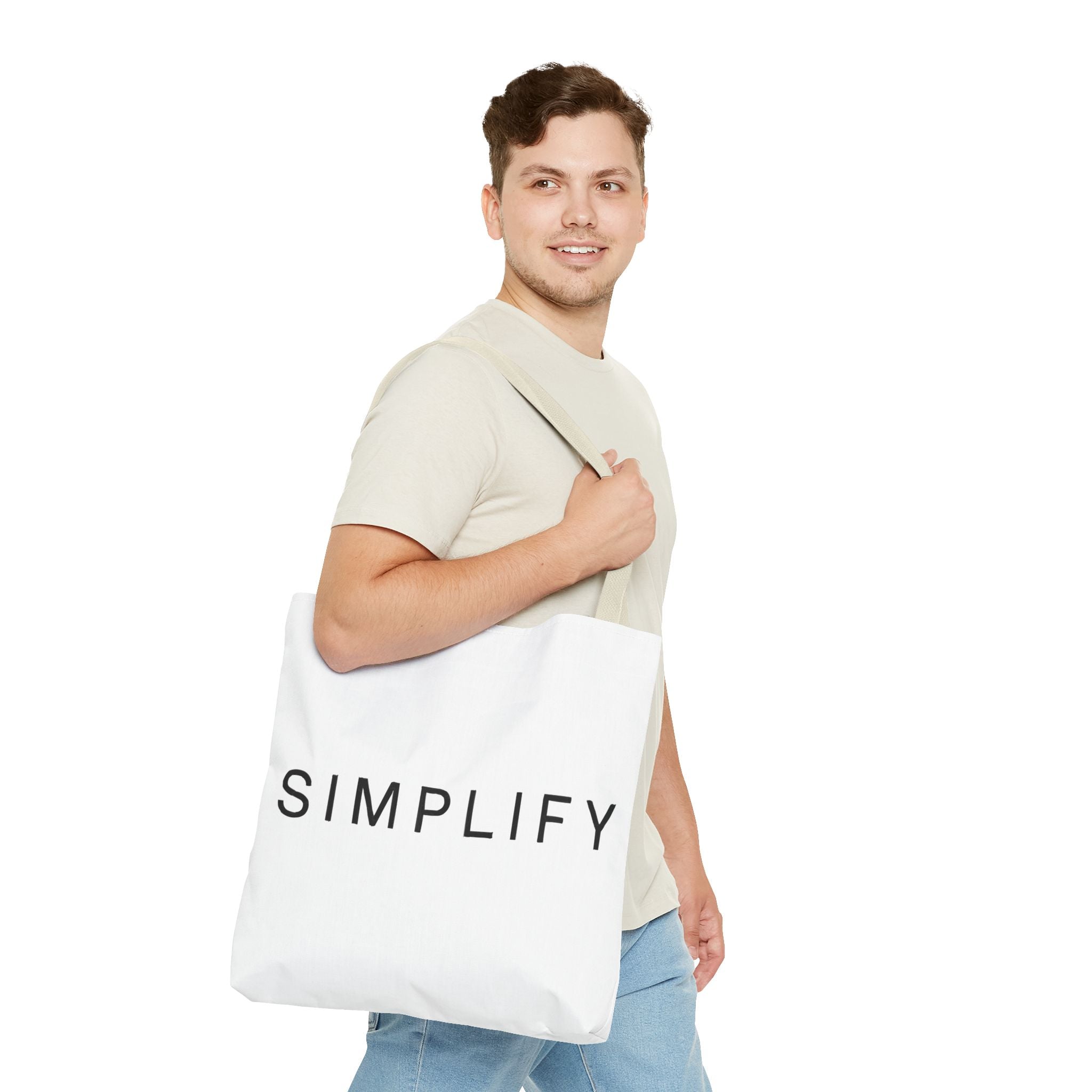 Simplify Tote Bag, Inspirational Gift, Eco-Friendly Shopping Bag