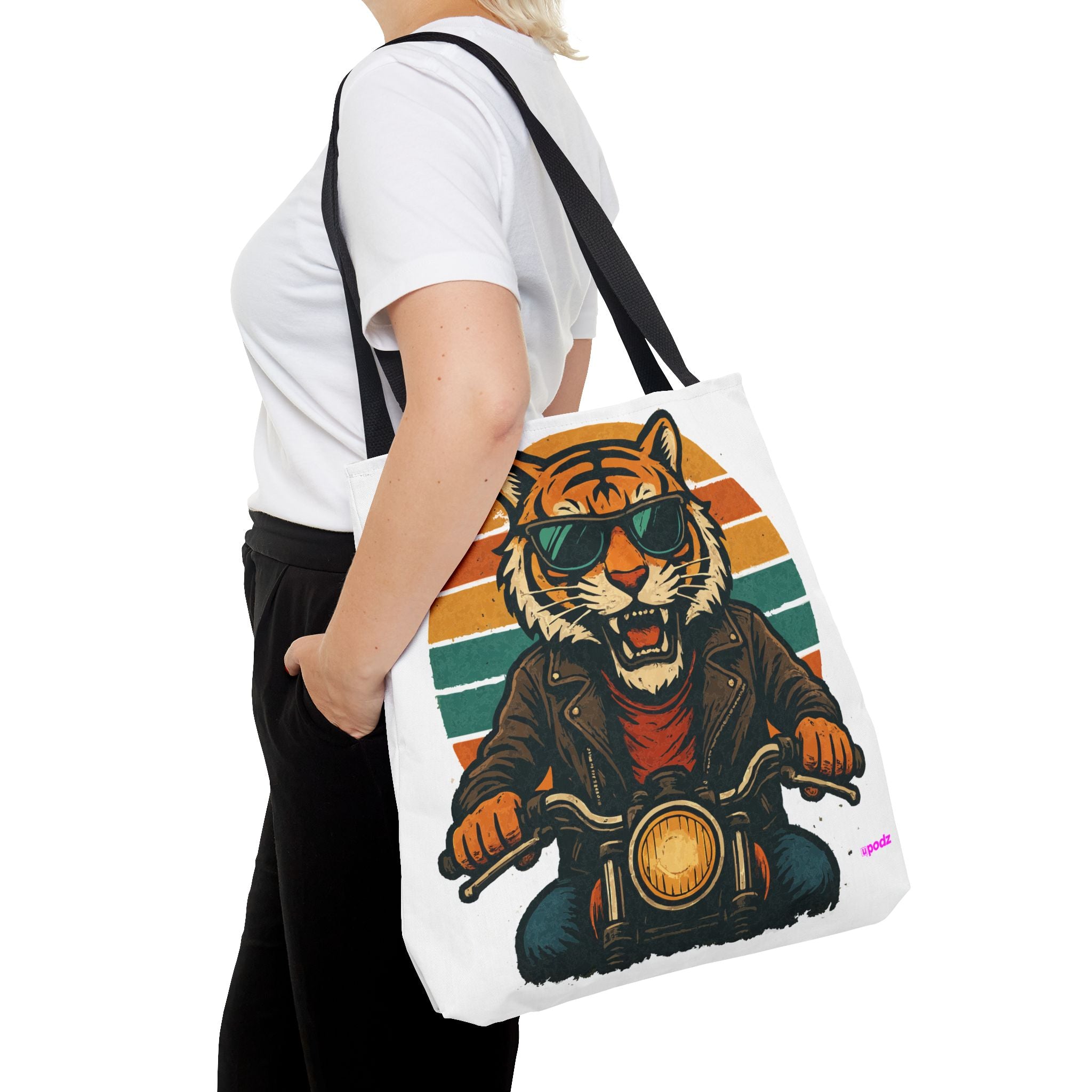 Tiger Rider Tote Bag - Quirky Fun Bag