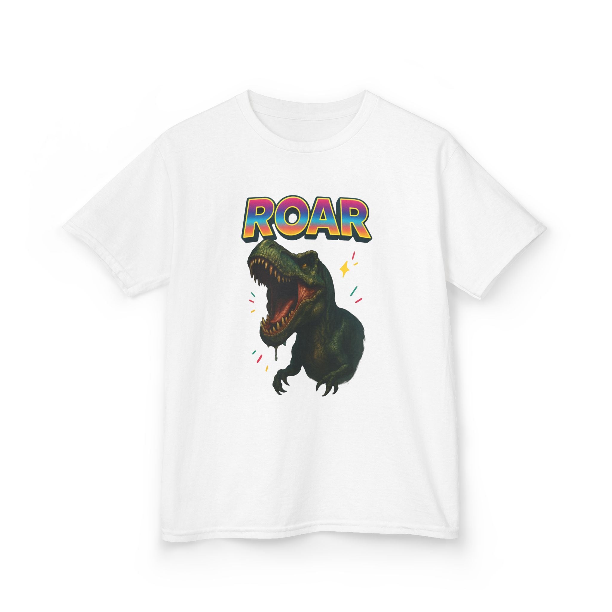 Dino Roar Kids Tee, Fun Graphic Tee, Kids Cotton T-Shirt