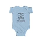 Will Cry for Snacks Baby Bodysuit, Funny Infant Outfit,Cute Baby Clothes