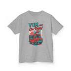 Yum on the run! Kids Tee, Fun Graphic Tee, Kids Cotton T-Shirt